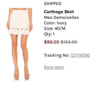 White Fringe Hem Skirt (like new)